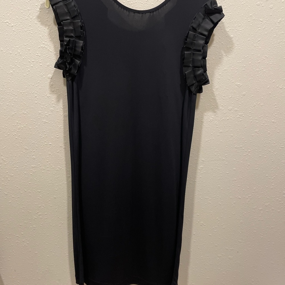 Tory Burch Black Ruffle Sleeve Mini Dress